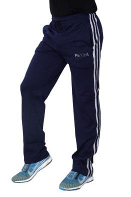 Particle Navy Blue Big Size Track Pants for Men – Grey Side Panel (Regular Fit)