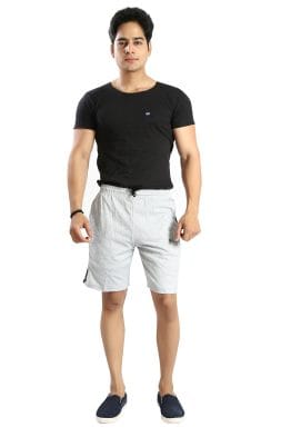 Particle Plus Size Bermuda Shorts – Melange Grey & Black Panel