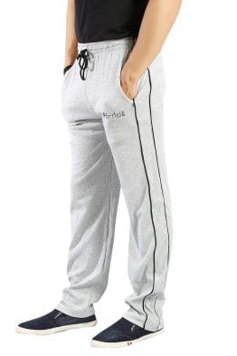 Particle Plus Size Track Pants India – Grey Melange (Double Black Piping)