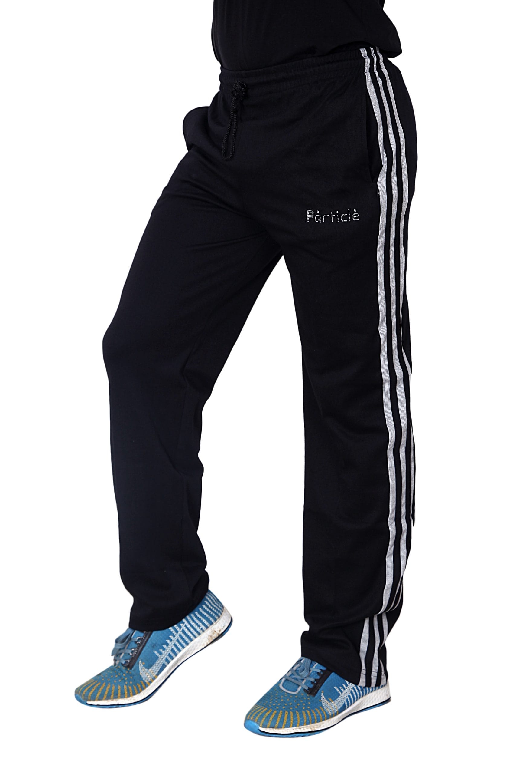 Particle Black Plus Size Track Pants – Light Grey Side Panel