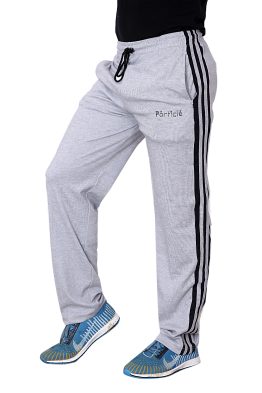 Particle Plus Size Track Pants India – Grey Melange (Double Body Piping)