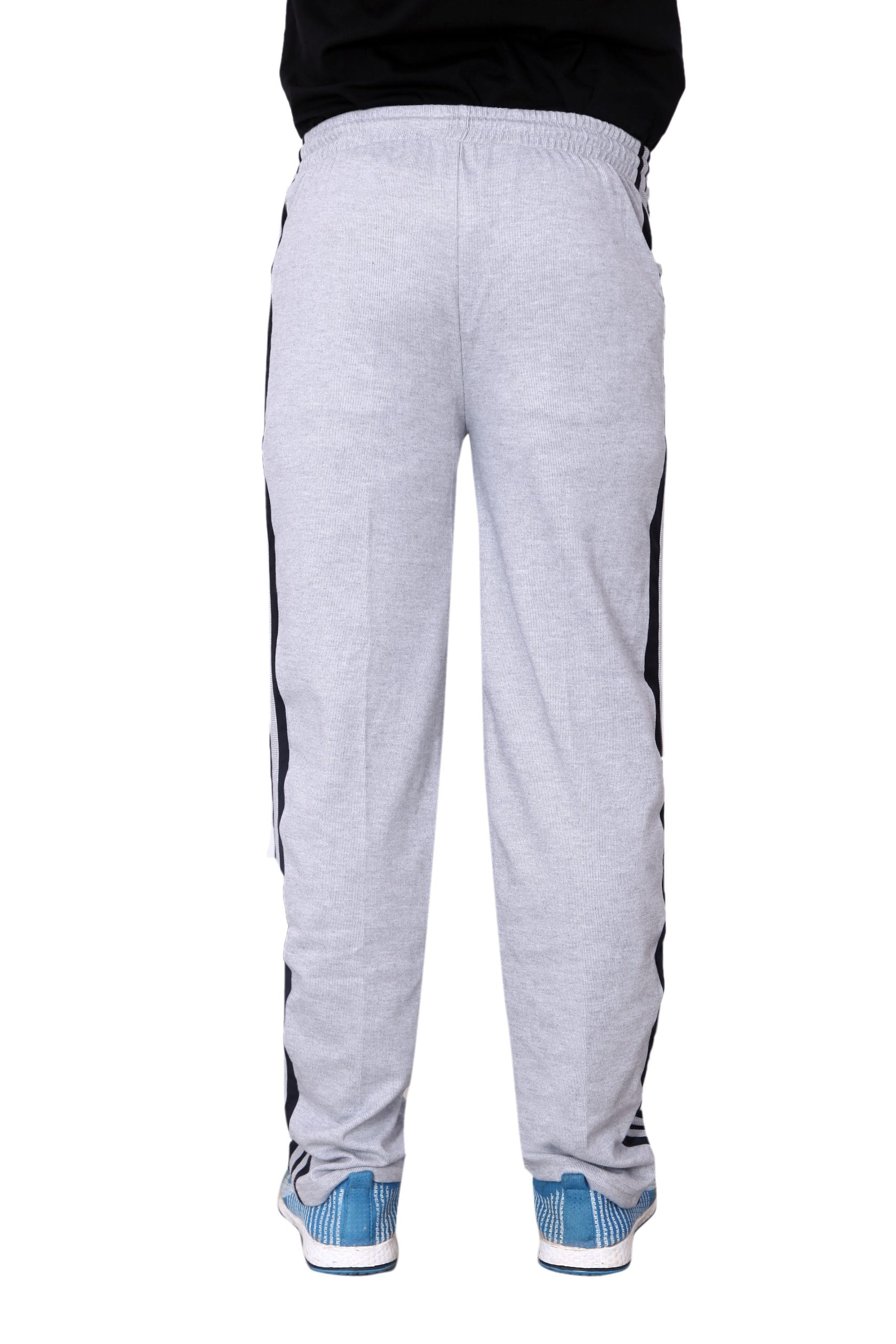 Particle Plus Size Track Pants India – Grey Melange (Double Body Piping) - Image 4
