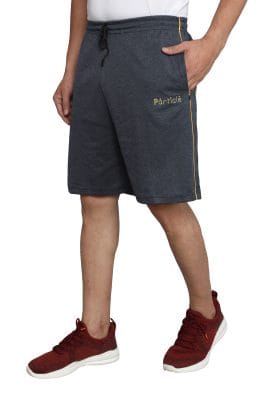 Particle Plus Size Bermuda Shorts – Indigo Melange & Yellow Piping