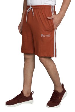 Particle Men's 100% Cotton Big Size Dark Orange Lounge Shorts – XL to 5XL | Plus Size Home Wear & Night Wear Half Pants