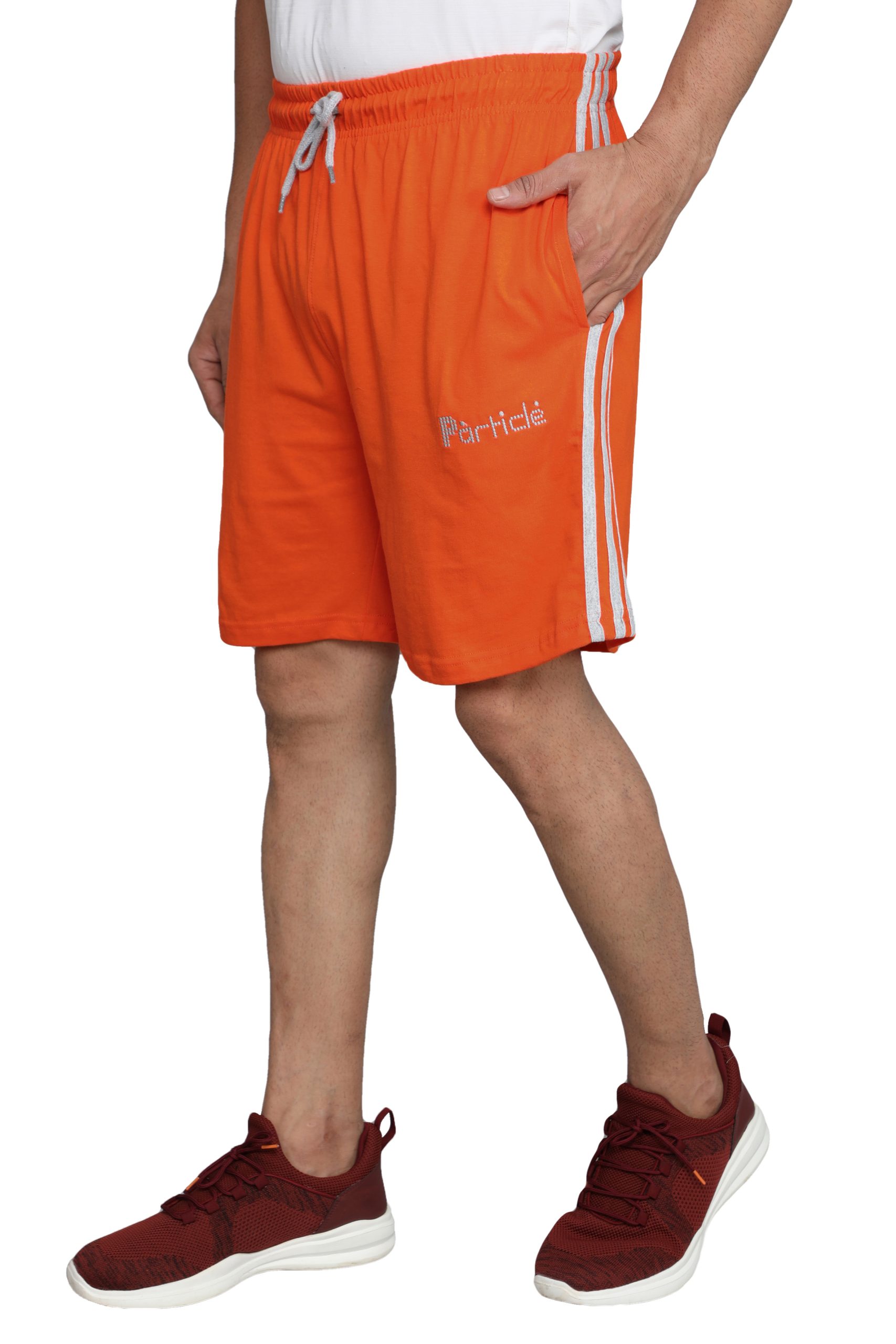 Particle Men’s 100% Cotton Big Size Orange Lounge Shorts – XL to 5XL | Plus Size Home Wear & Night Wear Half Pants