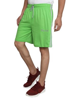 Particle Men's 100% Cotton Big Size Light Green Lounge Shorts – XL to 5XL | Plus Size Home Wear & Night Wear Half Pants