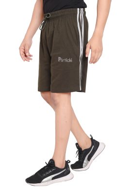 Particle Men's Dark Green Plus Size Shorts | Big Size Cotton Half Pants (XL to 5XL | Fits 36″–54″ Waist)