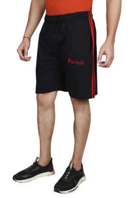 Particle Men’s Black Big Size Cotton Shorts | Plus Size Lounge Half Pants (XL to 5XL | Fits 36″–54″ Waist)