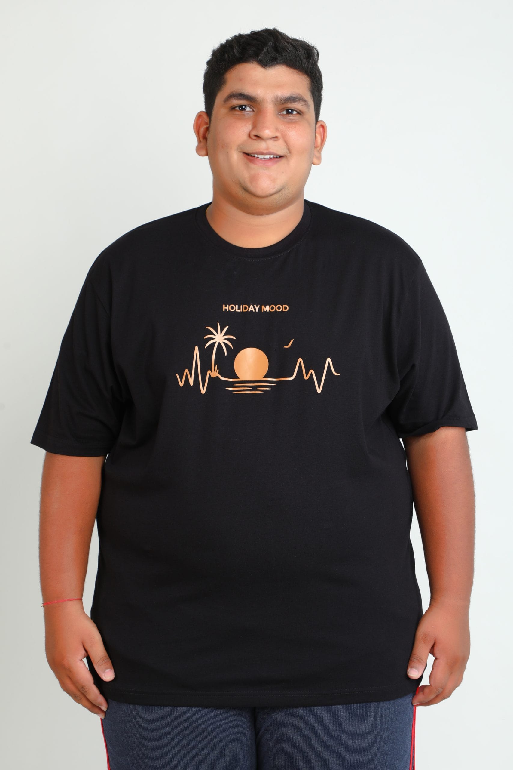 Particle Men’s Plus Size “Holiday Mood” Beach T-Shirt | 100% Cotton | 3XL to 9XL