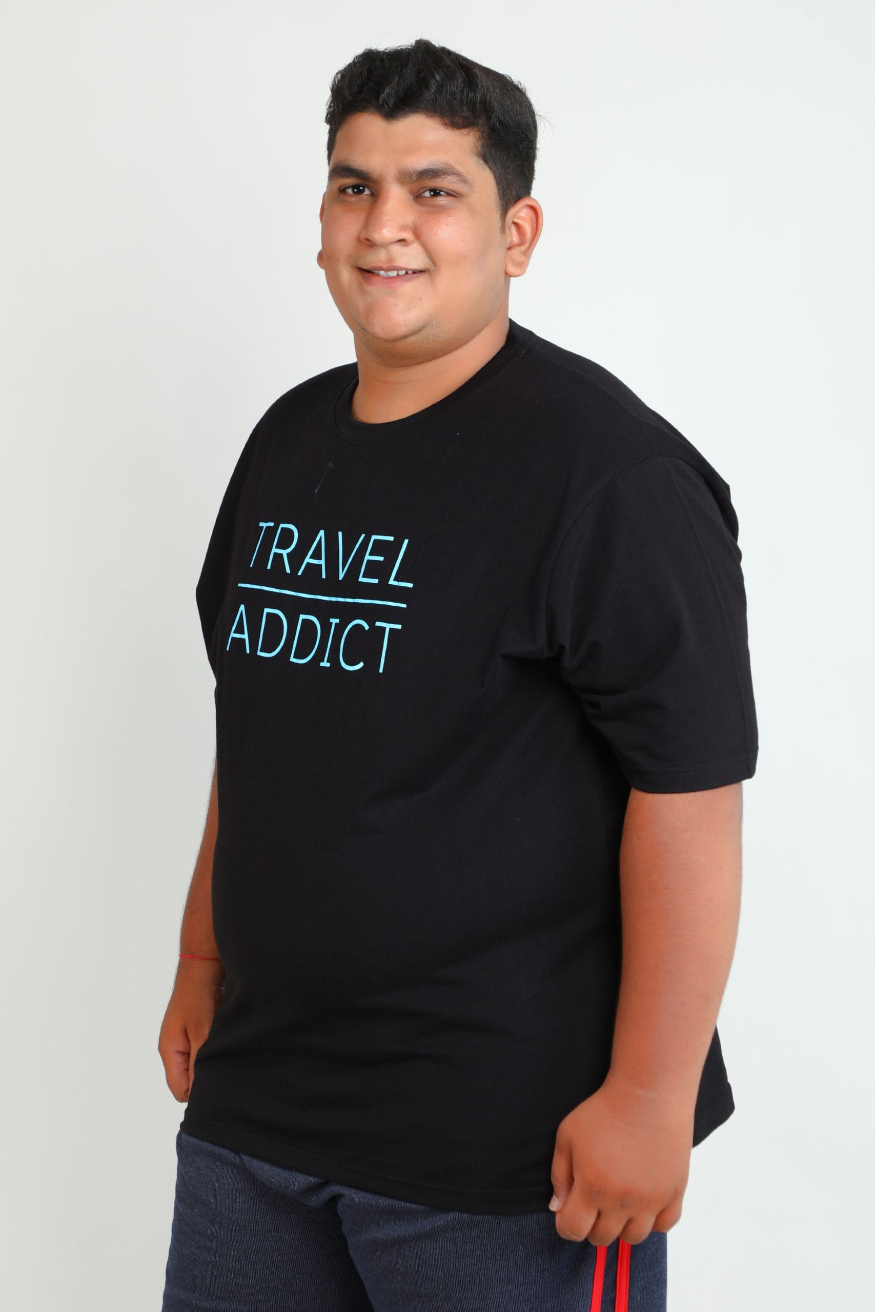 Particle Men's Plus Size "Travel Addict" T-Shirt | 100% Cotton | Relaxed Fit | 3XL to 9XL - Image 2