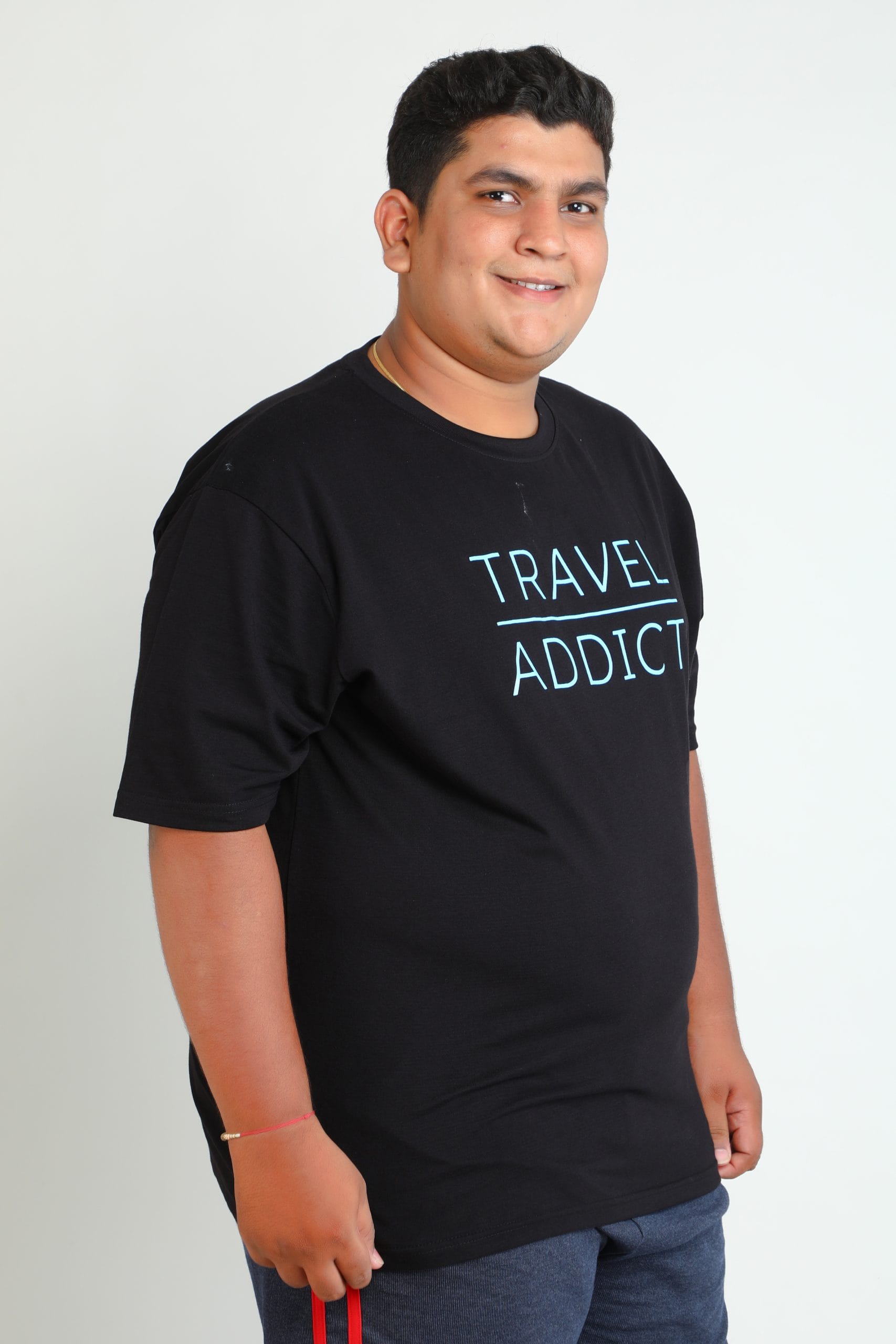 Particle Men's Plus Size "Travel Addict" T-Shirt | 100% Cotton | Relaxed Fit | 3XL to 9XL - Image 3