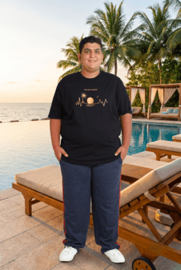 Particle Men's Plus Size "Holiday Mood" Beach T-Shirt | 100% Cotton | 3XL to 9XL