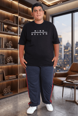 Particle Men's Plus Size "Mind over Matter" Graphic T-Shirt | 100% Cotton | Relaxed Fit | 3XL to 9XL